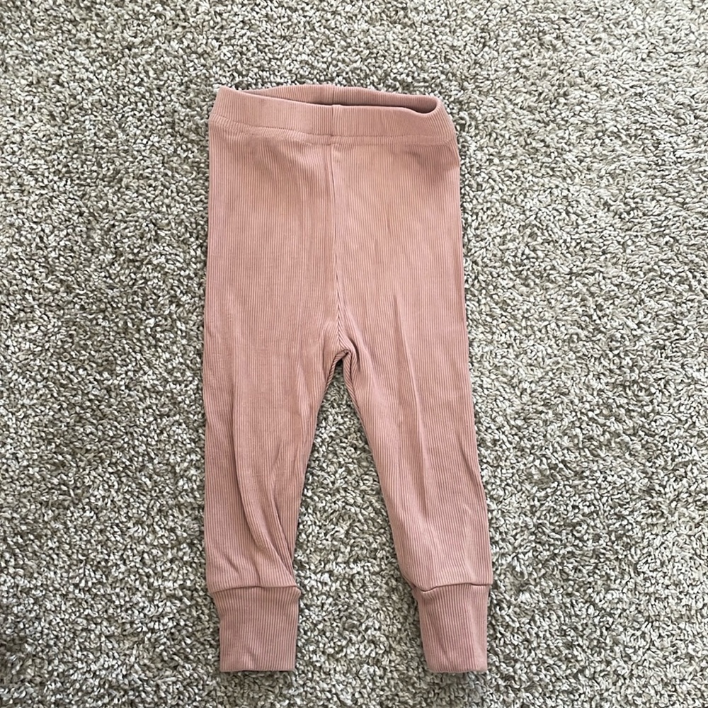 Little Bipsy Taupe Ribbed Leggings